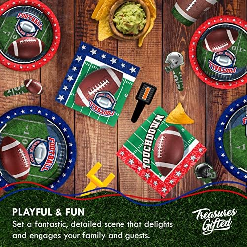Treasures Gifted Football Plates 24ct - 9 Inch Party Plates