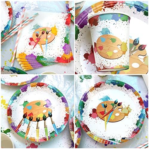 LSJDEER Paint Party Tableware Set for 20 Guests
