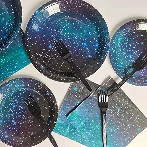 Starry Night Galaxy Party Tableware Kit for 24 Guests