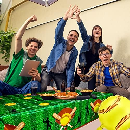 Patelai Softball Tablecloths 86 x 51 Inch 3 Pack