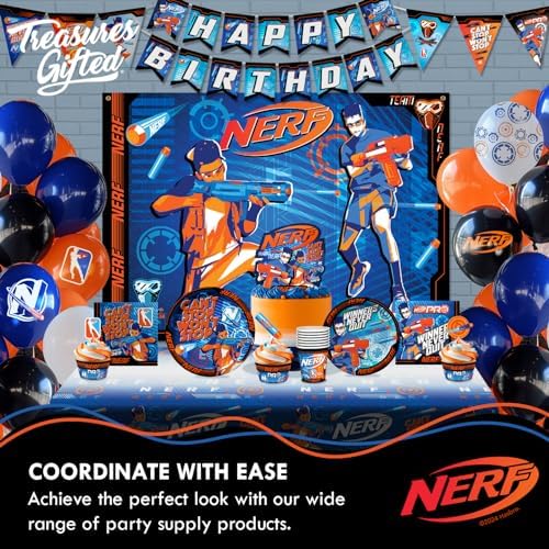 Treasures Gifted Nerf Themed Party Plates 16 Count