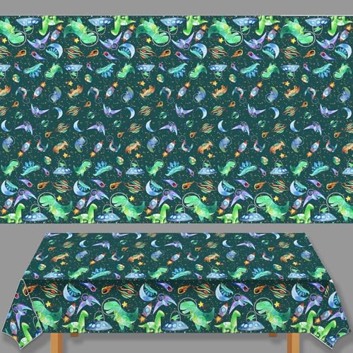 METIXOZE 3pc Watercolor Dinosaur Party Tablecloth Set