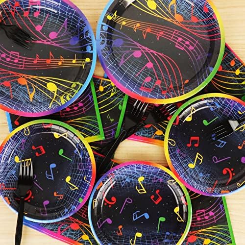 Music Notes Party Plates Napkins Set for 24 Guests