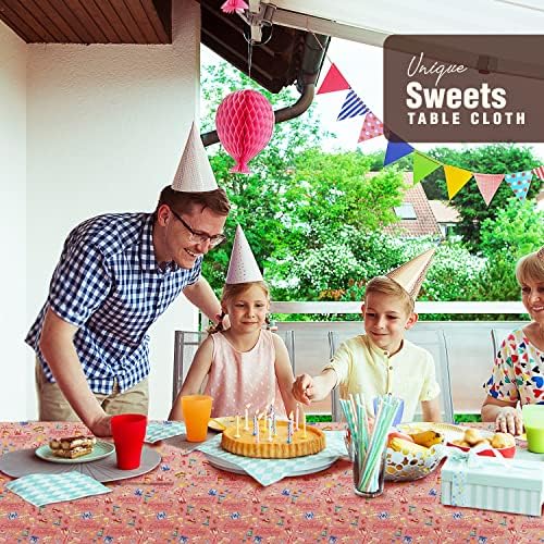 Happy Birthday Sweets Party Table Cover 108x54 Inches