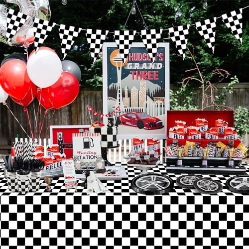 Race Car Birthday Party Tableware Set for 20 Guests