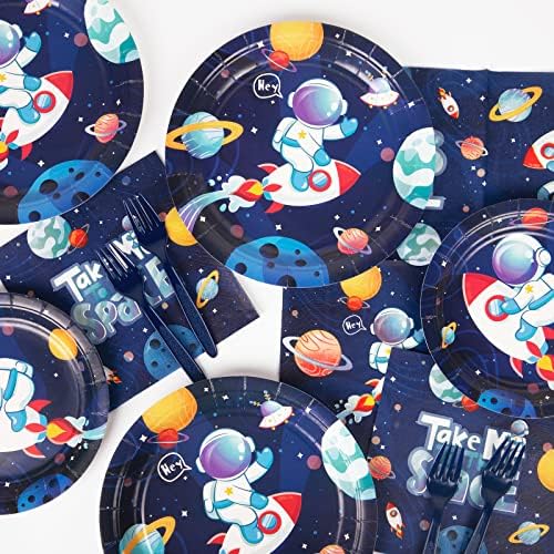 DECORLIFE Space Themed Party Supplies Serve 24