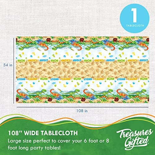 Treasures Gifted Dinosaur Tablecloth 54x108 Inches