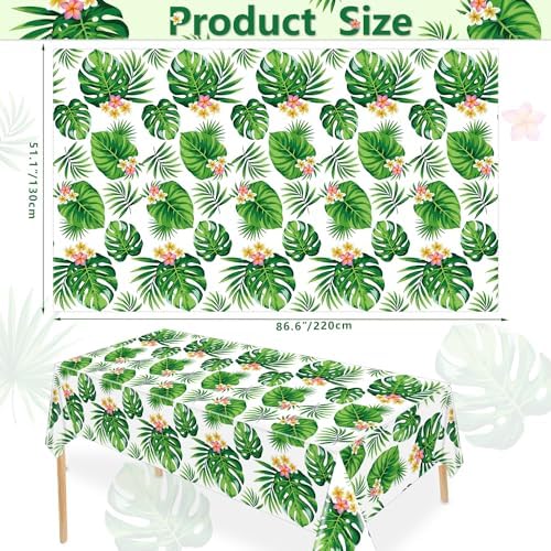 6 Pack Hawaiian Luau Tablecloths with Palm Leaves Design