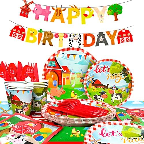 Farm House Fun Barnyard Animals Party Supplies 130pcs