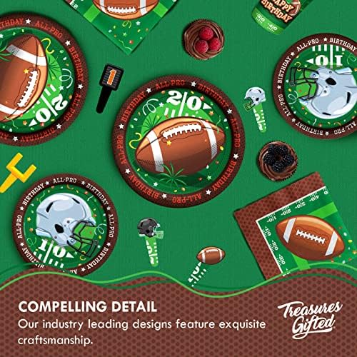 Treasures Gifted Football Birthday Plates 8 Count 9 Inch