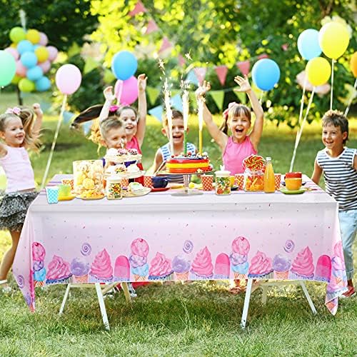 3PCS Ice Cream Themed Tablecloths for Summer Parties