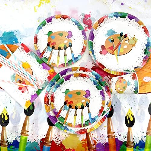 LSJDEER Paint Party Tableware Set for 20 Guests