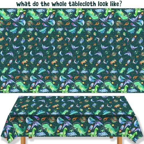 METIXOZE 3pc Watercolor Dinosaur Party Tablecloth Set
