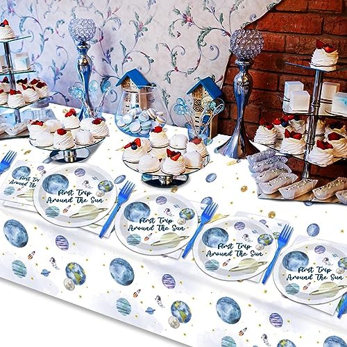 98 PCS Outer Space Themed Birthday Party Tableware Set