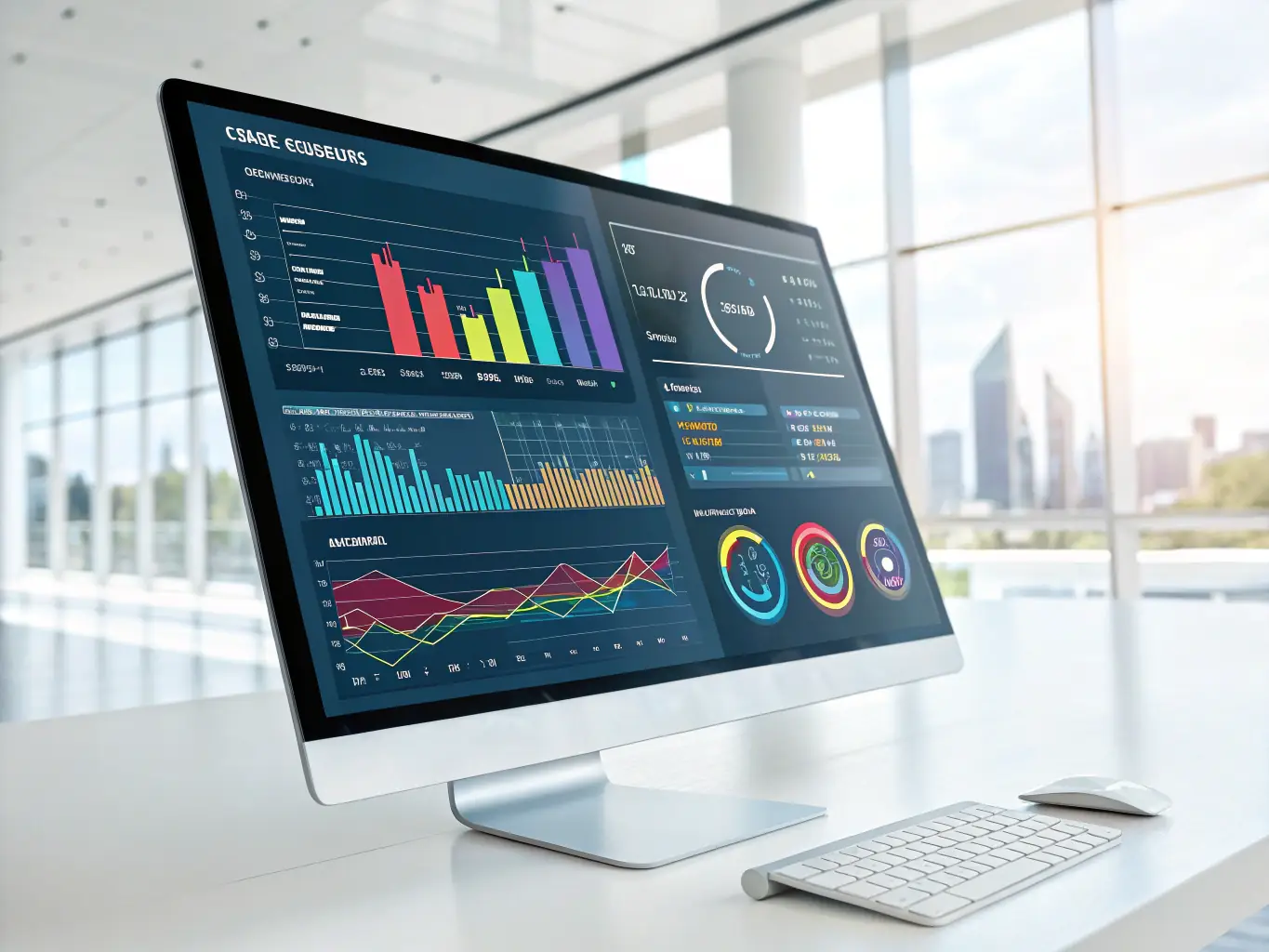 A compelling graphic showcasing market analysis data and trends displayed on a digital dashboard, highlighting key insights and strategic opportunities for businesses.