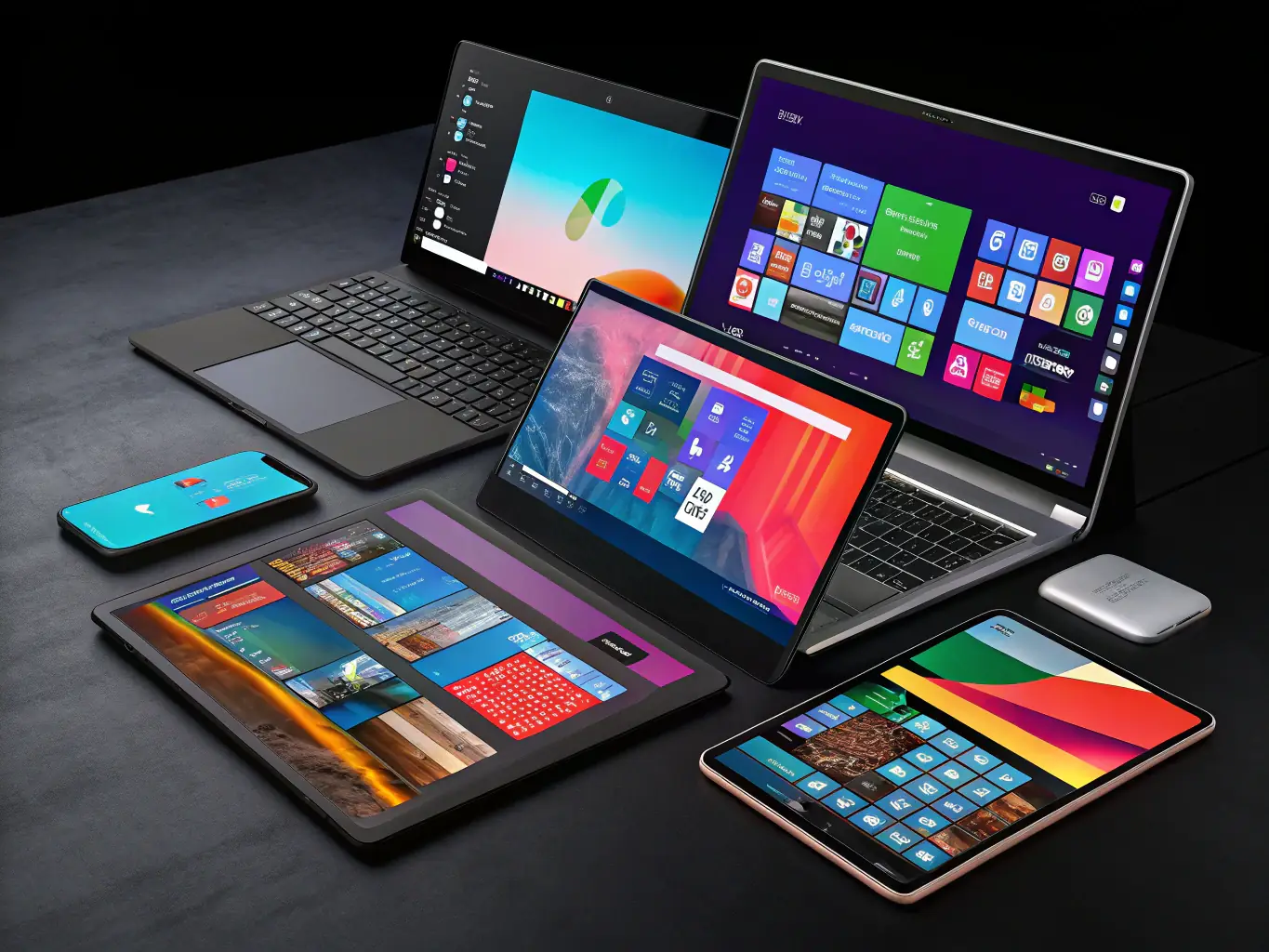 A visual representation of seamless technology integration, showing various devices and software systems working together harmoniously.